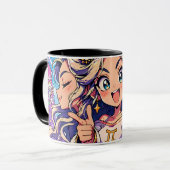 Aesthetic Gemini Anime Custom Combo Mug (Devant gauche)