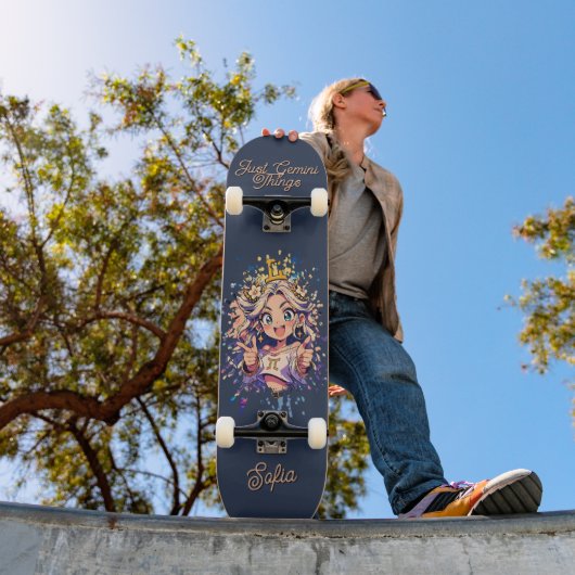 Aesthetic Gemini Anime Custom Skateboard Deck (Buiten 1)
