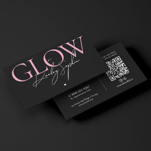 Aesthetic Glow Specialist Roze Zwart Bruin Artiest Visitekaartje
