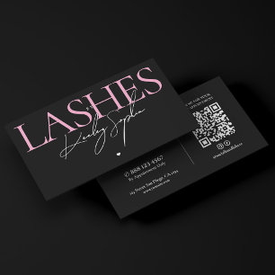 Aesthetic Lashes Studio Roze Zwarte Visagist Visitekaartje