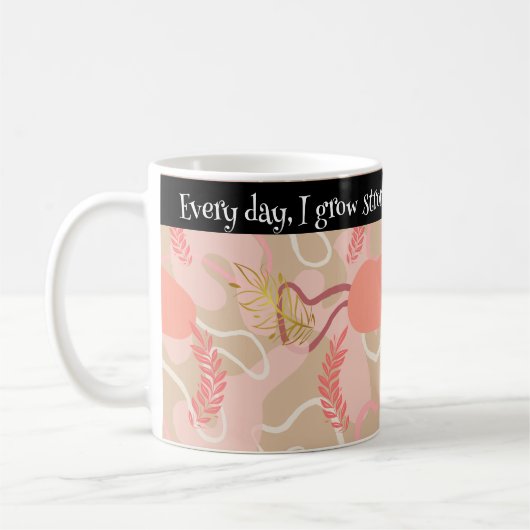 Aesthetic Leaf Design Koffiemok (Links)
