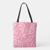 Aesthetic Liquid Swirl Pastel Pink Wavy Pattern Draagtas (Achterkant)