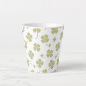 Aesthetic Lucky Charm Four Leaf Clover Custom Latte Mok (Voorkant)