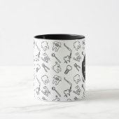 Aesthetic Minimalist Dental Icons Pattern Coffee  Mok (Midden)