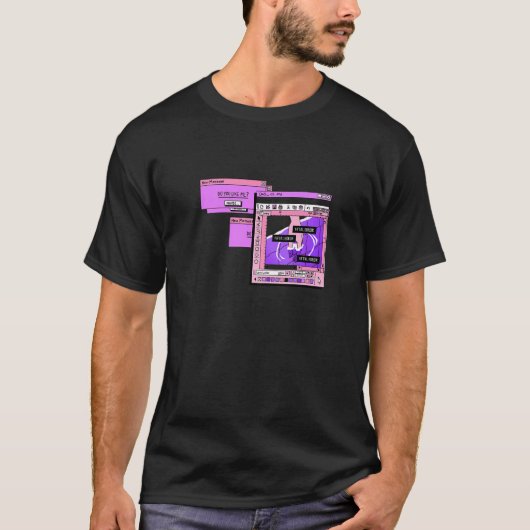 Aesthetic PC Browser Vaporwave Sad Illustration   T-shirt (Voorkant)