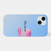 Aesthetic pink flower Phone Case iPhone 15 Hoesje (Achterkant horizontaal)