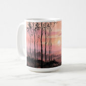 Aesthetic Pink Sunset Coffee Mug – Nature Inspired (Devant gauche)