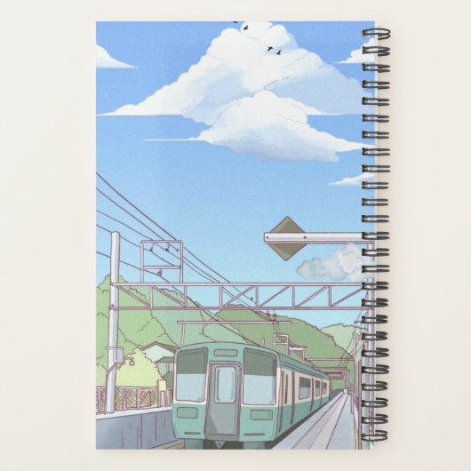 Aesthetic Sky & Train Journal Notebook | Cute Past (Dos)