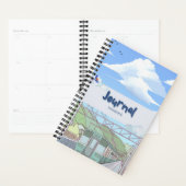 Aesthetic Sky & Train Journal Notebook | Cute Past Planner (Display)
