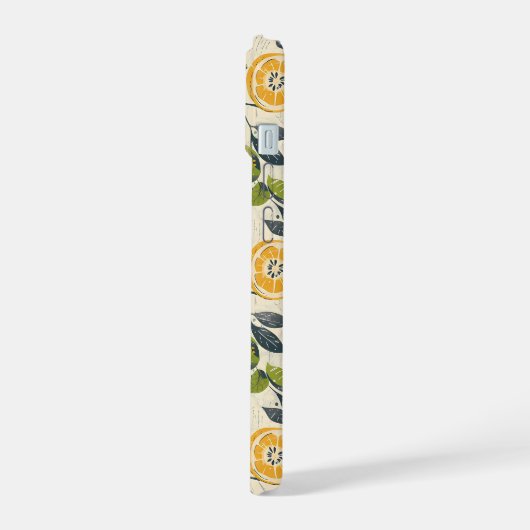 Aesthetic Summer Lemon Kiwi Pattern iPhone Case (Côté gauche)