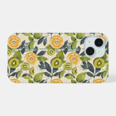 Aesthetic Summer Lemon Kiwi Pattern iPhone Case 15 Hoesje (Achterkant horizontaal)