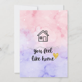Aesthetic Watercolor "You Feel Like Home" Romantic Kaart