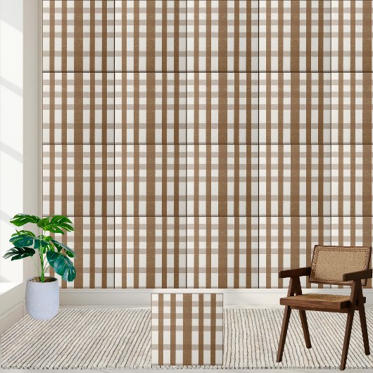 Aesthétique Brown et blanc À damiers Carreaux Moti