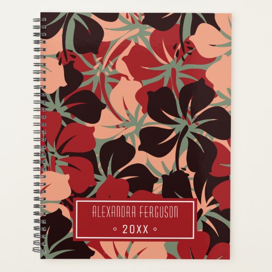 Aesthetisch, aangepast rood en zwart-wit patroon planner (Voorkant)