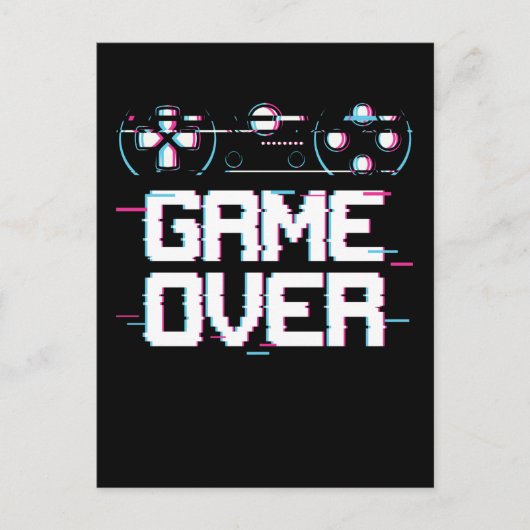 Aesthetisch gaminggamer met een dampgolfcontroller briefkaart (Voorkant)