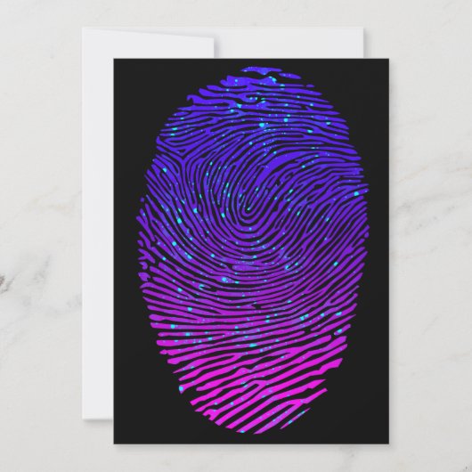 Aesthetisch Neon Fingerprint Lumineus Luminescent Kaart (Voorkant)