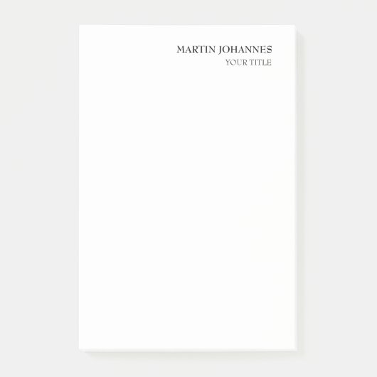 Aesthetisch Professioneel grafisch wit Visitekaart Post-it® Notes (Voorkant)