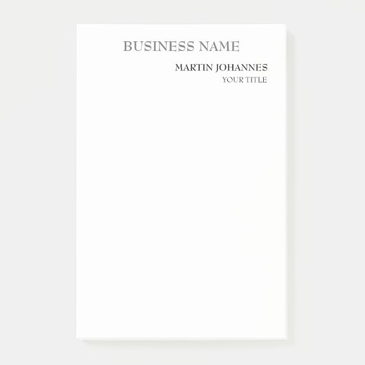 Aesthetisch Professioneel grafisch wit Visitekaart Post-it® Notes (Voorkant)