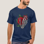 Aesthetisch Roos Witte skelet Handje met rood R T-shirt (Voorkant)