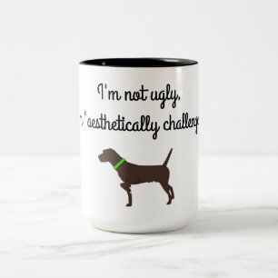 "Aesthetisch uitgedaagd" Pudelpointer Coffee-Mok Tweekleurige Koffiemok