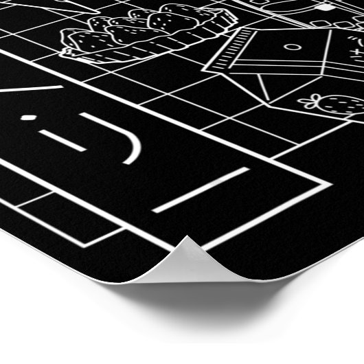 Aesthetische damp van aardbeien poster (Hoek)