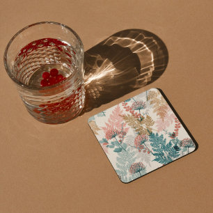 Aesthetische florale anoranje bier onderzetter