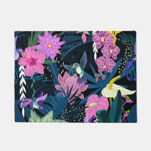 Aesthetische florale anoranje deurmat