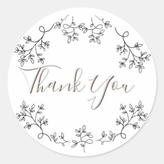 Aesthetische florale anoranje ronde sticker