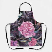 Aesthetische florale anoranje schort (Voorkant)