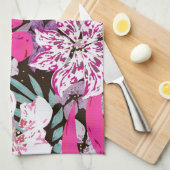 Aesthetische florale anoranje theedoek (Quarter Fold)