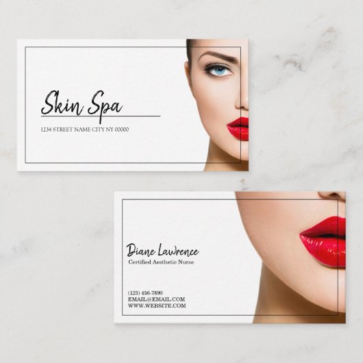 Aesthetische zuster, Doctor, Cosmetische chirurgie Visitekaartje (Voorkant / Achterkant)