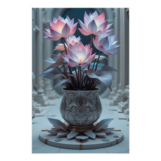 Aether-Bloom Lotus Garden Perfect Poster (Voorkant)
