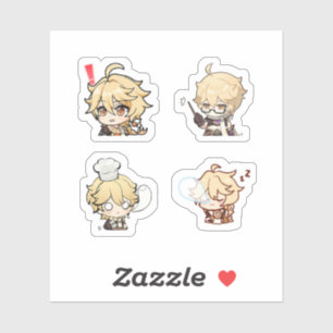 Aether Genshin Impact 4 stuks stickerblad Extra P Sticker
