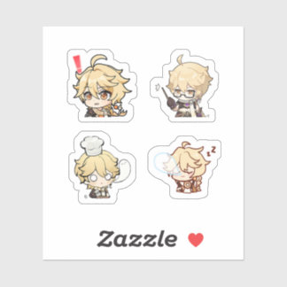 Aether Genshin Impact 4 stuks stickerblad Extra P Sticker