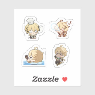 Aether Genshin Impact 4 stuks stickerblad Extra P Sticker