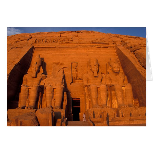 AF, Egypte, Abu Simbel. Gevel bij zonsondergang, G (Voorkant Horizontaal)