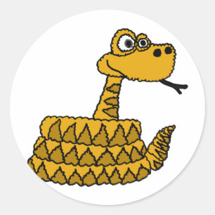 AF- Funky Rattlesnake Cartoon Ronde Sticker