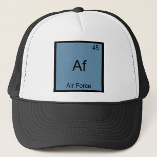Af - Luchtmacht Militaire Chemie Elementsymbool Trucker Pet