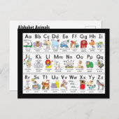 Afbeelding Alfabet Animals Briefkaart (Voorkant / Achterkant)