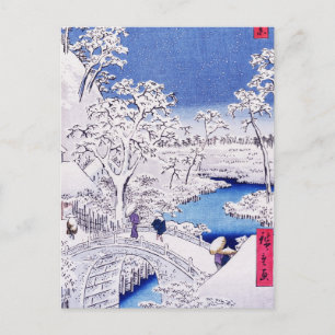 Afbeelding bij de brug door Utagawa Hiroshige Briefkaart