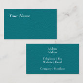 Afbeelding Blauwgroen leder. Visitekaartje (Voorkant / Achterkant)
