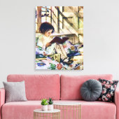 Afbeelding Boeken in de winter Canvas Afdruk (Insitu (Woonkamer))