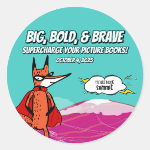 Afbeelding Book Summit 2025 Sticker met Fox in Kaa