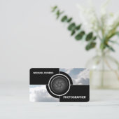 Afbeelding cameralens splitsen visitekaartje (Staand voorkant)