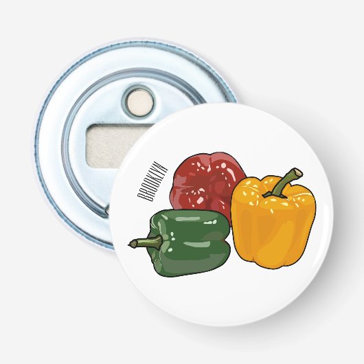 Afbeelding Capsicum cartoon Button Flesopener (Voorkant)