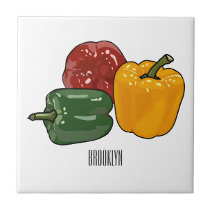 Afbeelding Capsicum cartoon Tegeltje