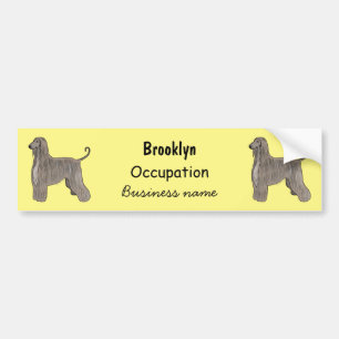 Afbeelding cartoon Afghaanse hond Bumpersticker