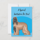 Afbeelding cartoon Afghaanse hond Kaart (Achterkant)