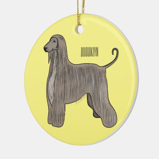 Afbeelding cartoon Afghaanse hond Keramisch Ornament (Links)