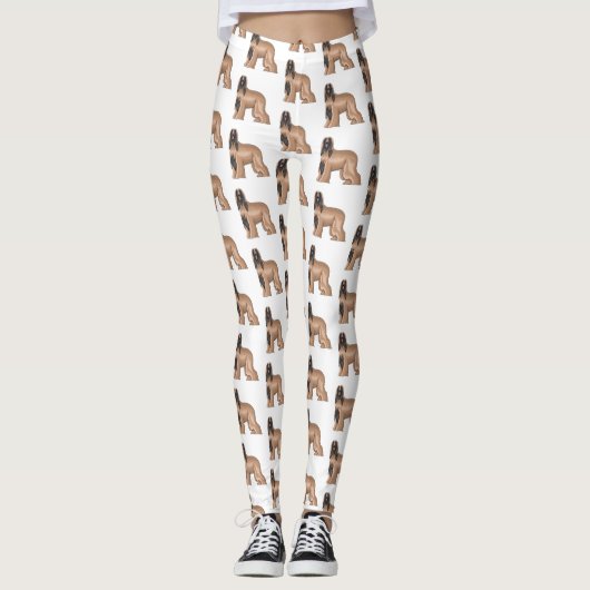 Afbeelding cartoon Afghaanse hond Leggings (Voorkant)